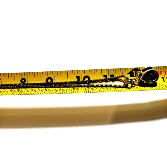 Pear shaped Citrine and Cubic Zirconia Gemstone Pendant Silver Tone Necklace 22" - Picture 7 of 9